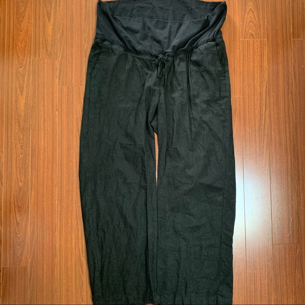 Maternity Wide-leg Linen Pants